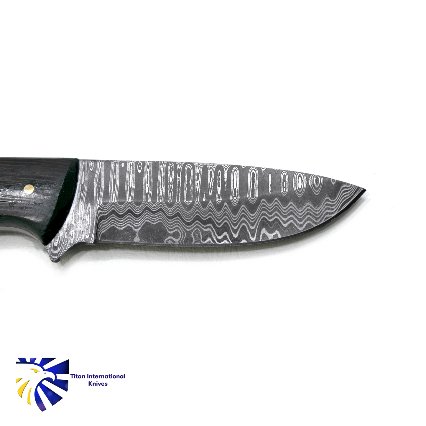 Damascus Steel Rosewood & Stag Hunting Knife