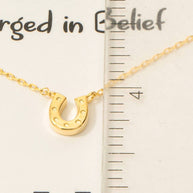 Gold Dipped Western Horse Shoe Pendant Necklace