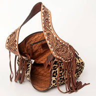 American Darling Hobo Bag Hair-On Hide with Tooled Leather Strap