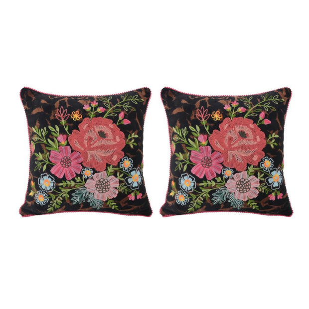 Black Velvet Camo Pillow