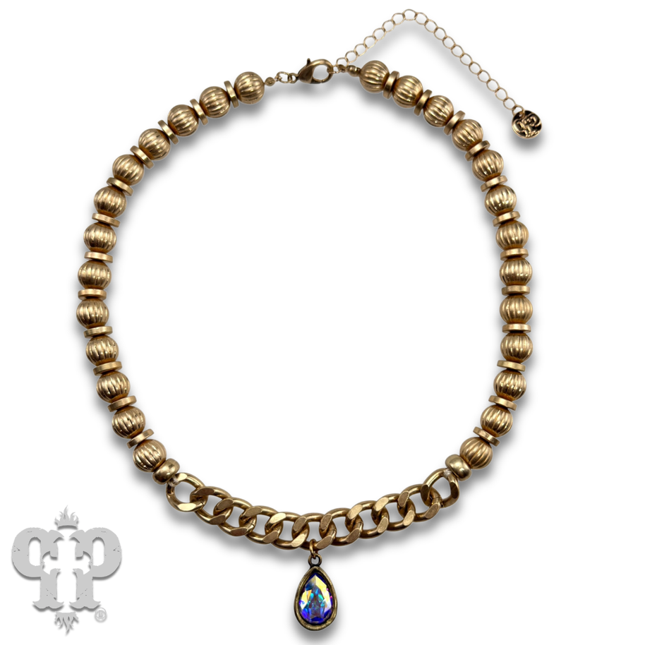 Swarovski® crystals Bead & Chain Necklace