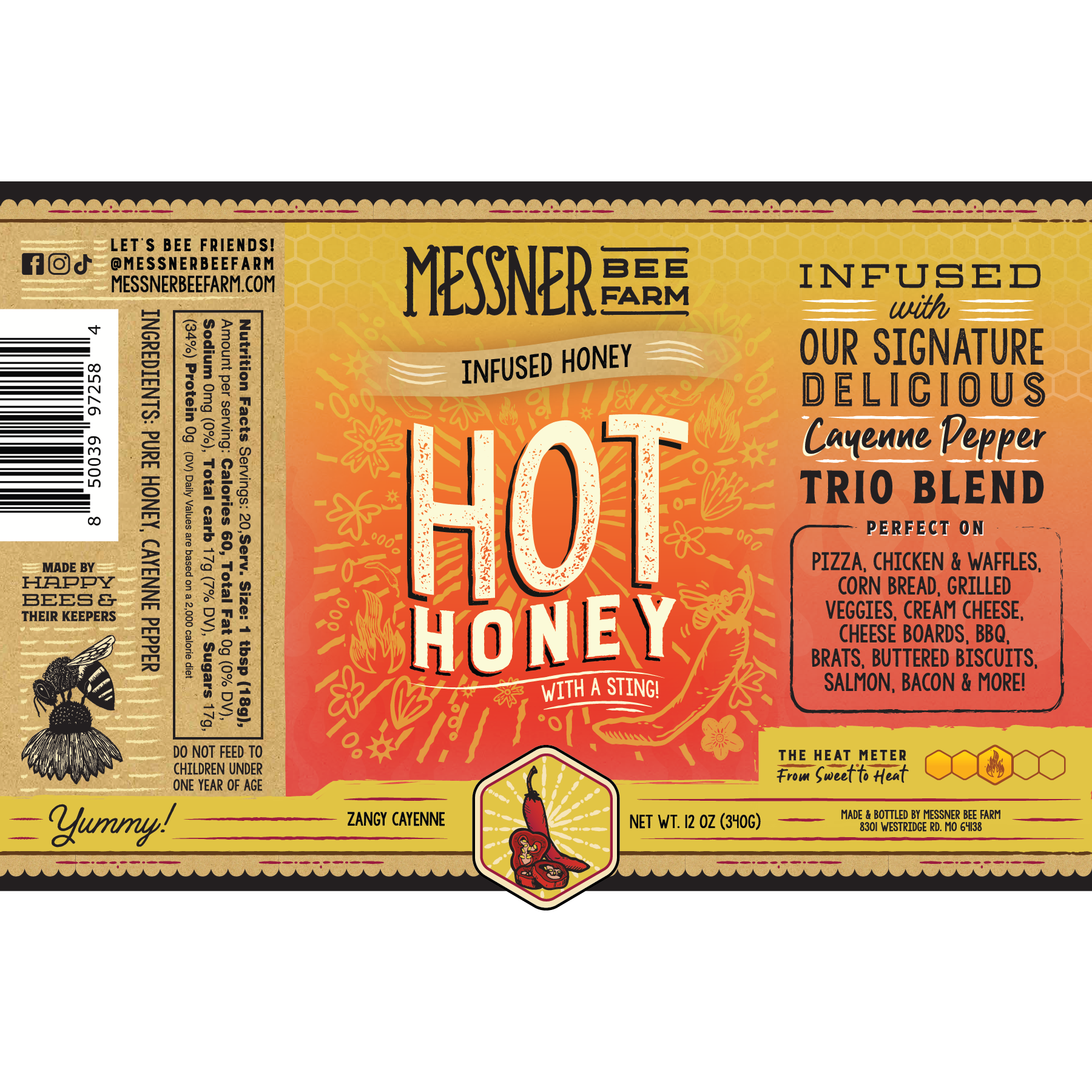 Kansas City Infused Hot Honey, 12oz