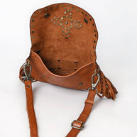 Spaghetti Western Leather & Fringe Envelope Purse, Caramel