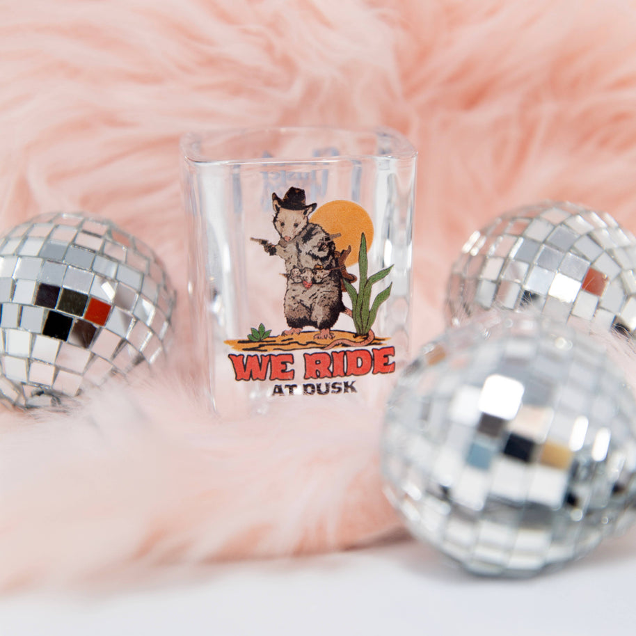 Possum Cowboy Shot Glass
