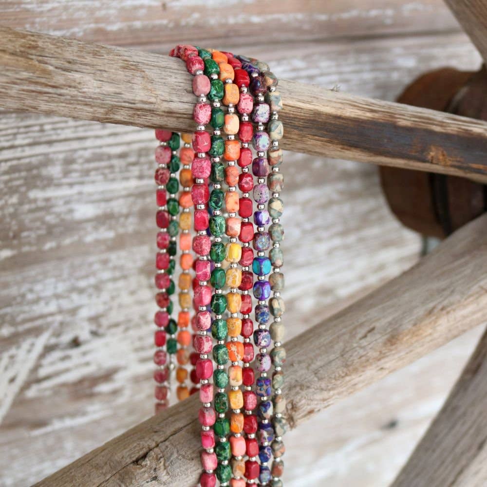 Chunky Green Stone Hat Band - Juniper