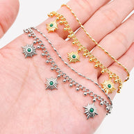 Triple Stars Pendant Double Stainless Steel Chain Bracelet