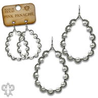 Wire wrapped pearl teardrop earrings