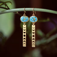 Crushed  Moonphase Earring