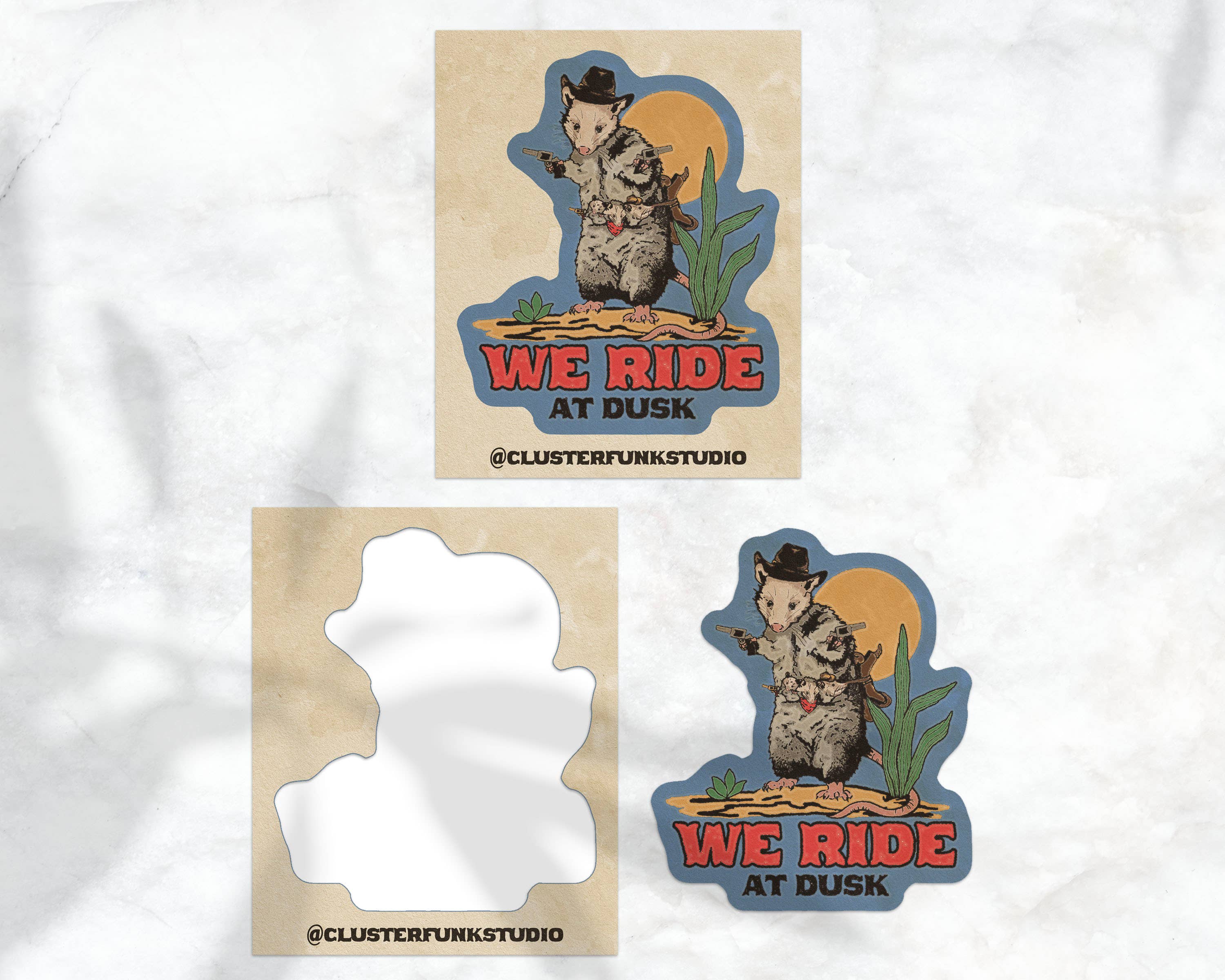 Possum Cowboy Sticker