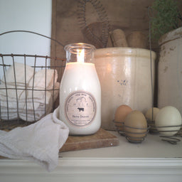 Milk Bottle Candle, Be Happy