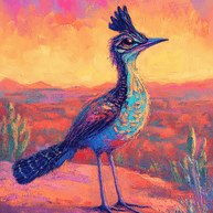 Roadrunner at Sunset - Western and Southwestern Art Prints
