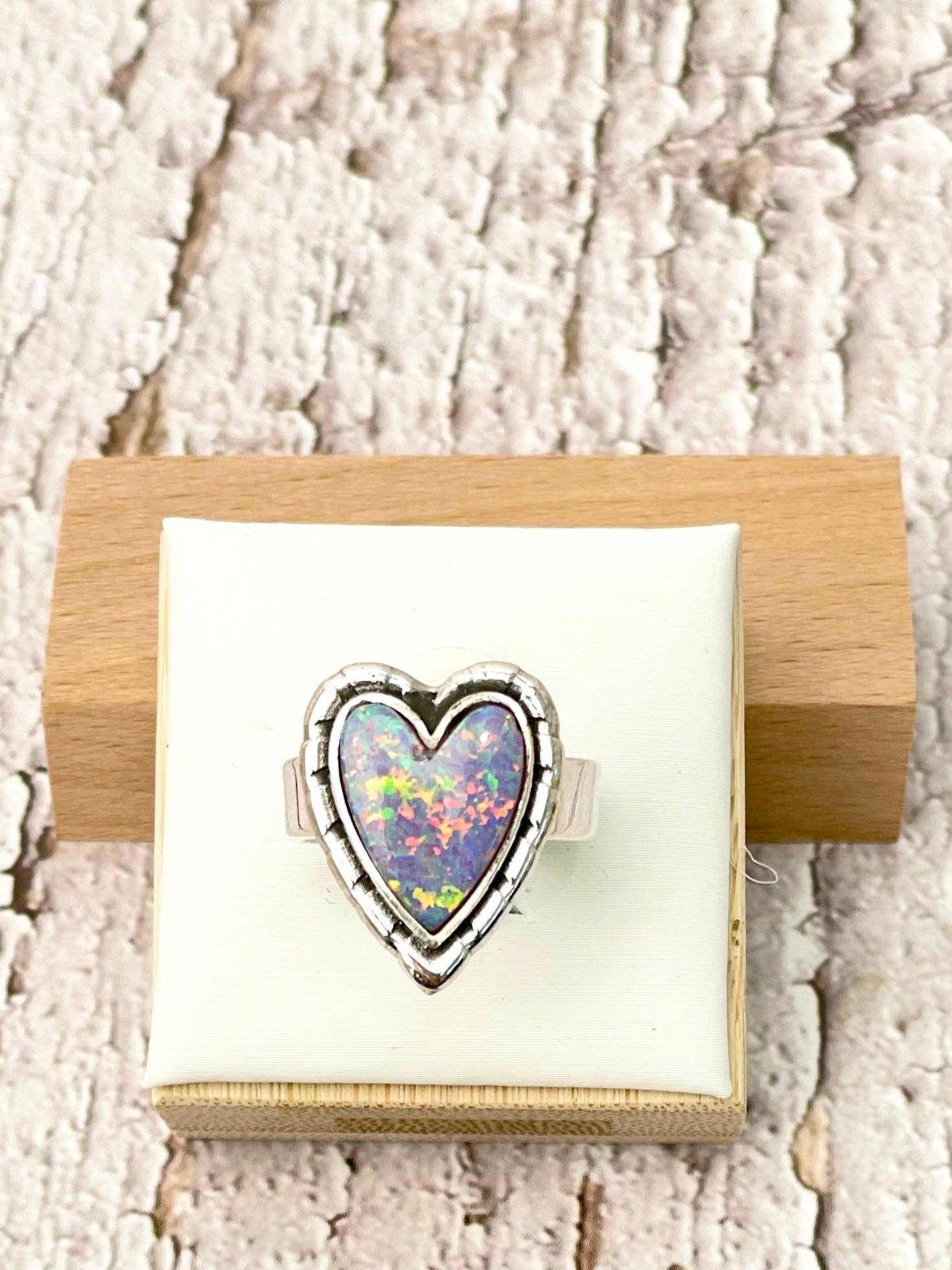 Love Is In The Air Heart Slab Ring