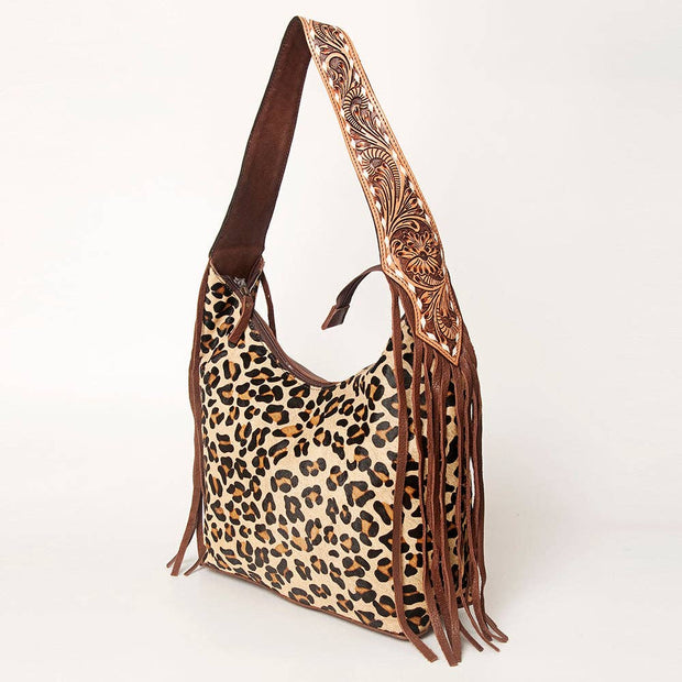American Darling Hobo Bag Hair-On Hide with Tooled Leather Strap