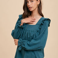Tie-Back Ruffle Shirt