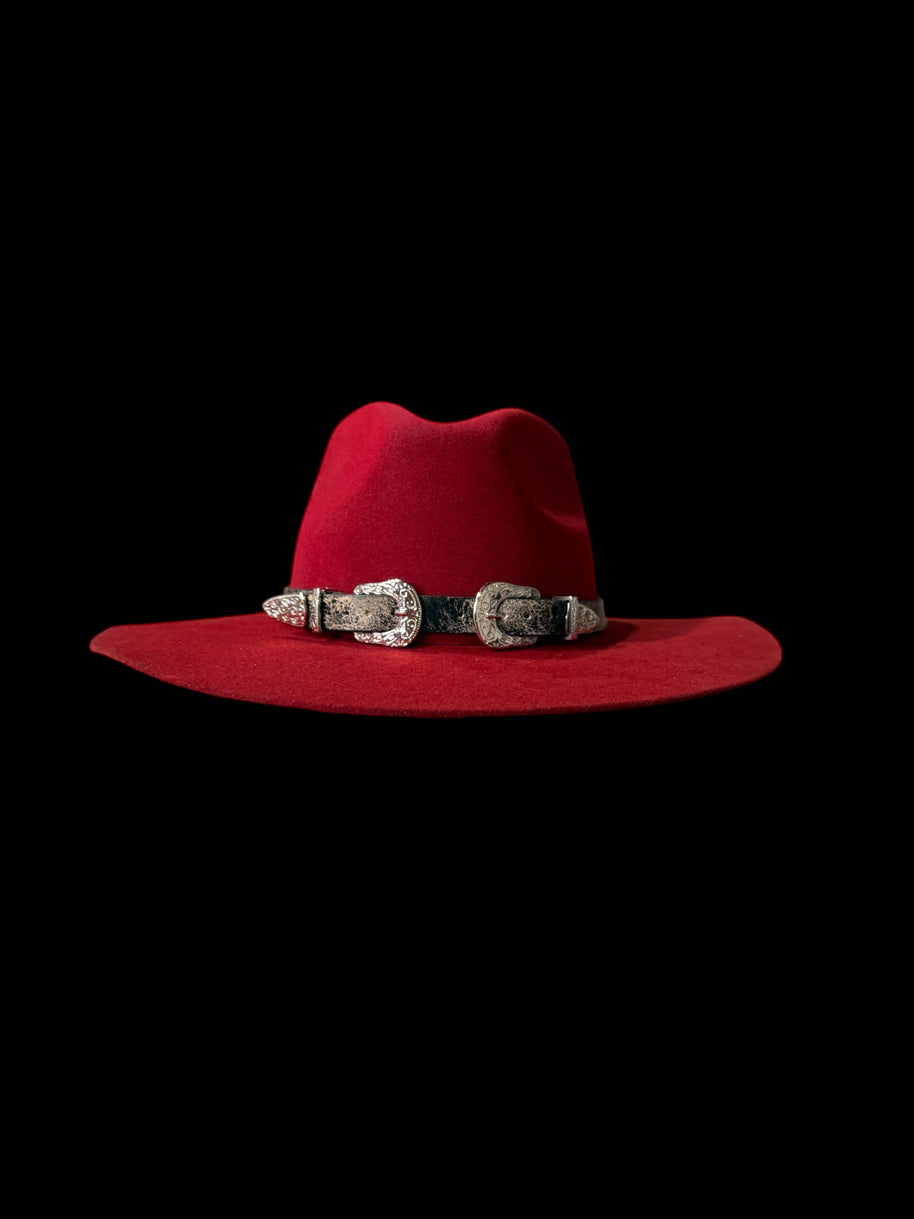 Leather Buckle Belt Hat Band