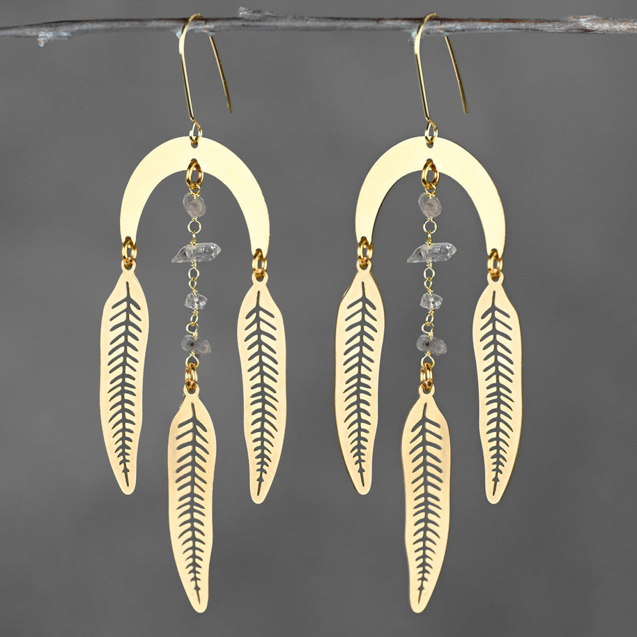 Nature Goddess Herkimer Diamond Earrings