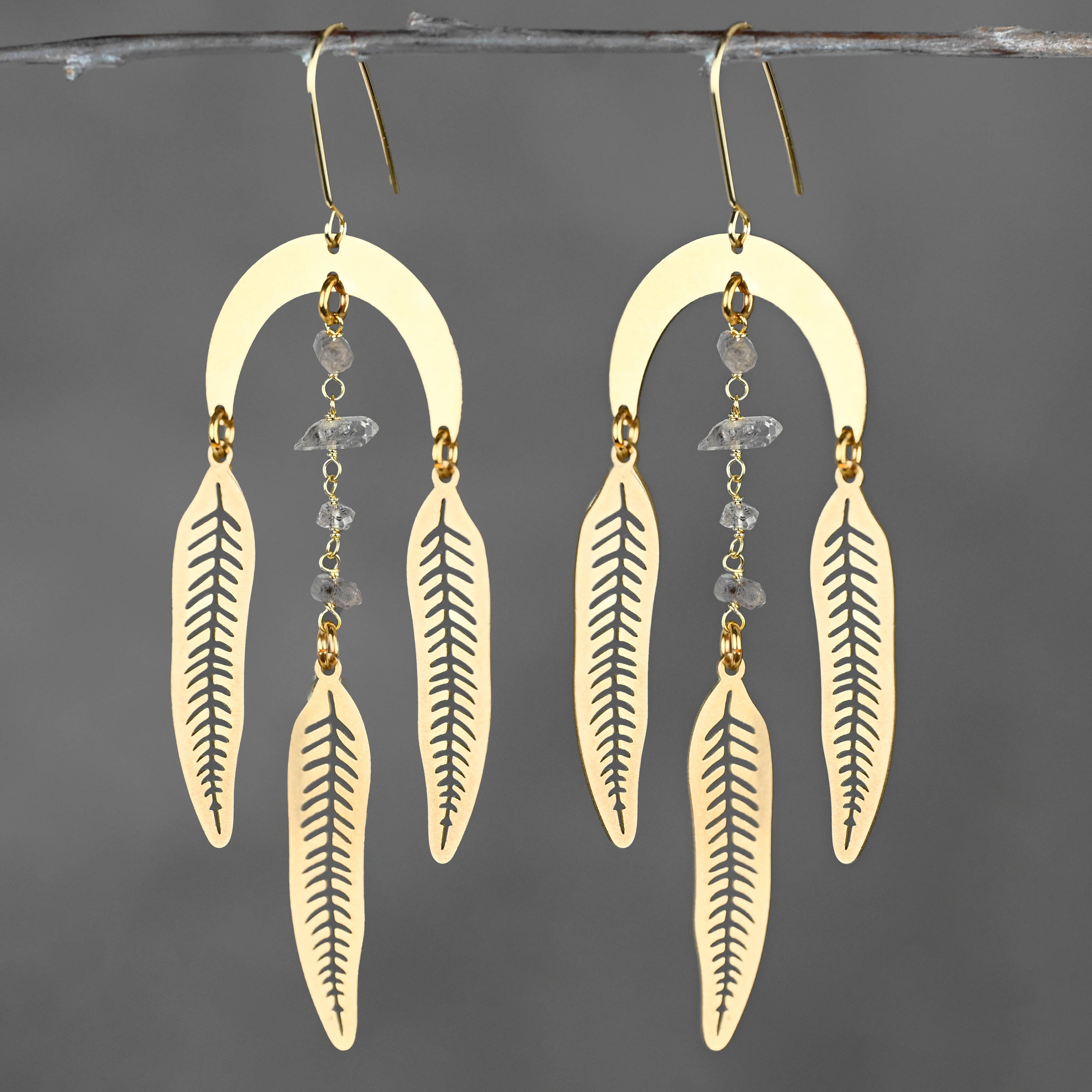 Nature Goddess Herkimer Diamond Earrings