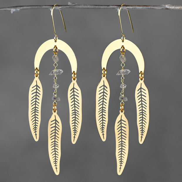 Nature Goddess Herkimer Diamond Earrings