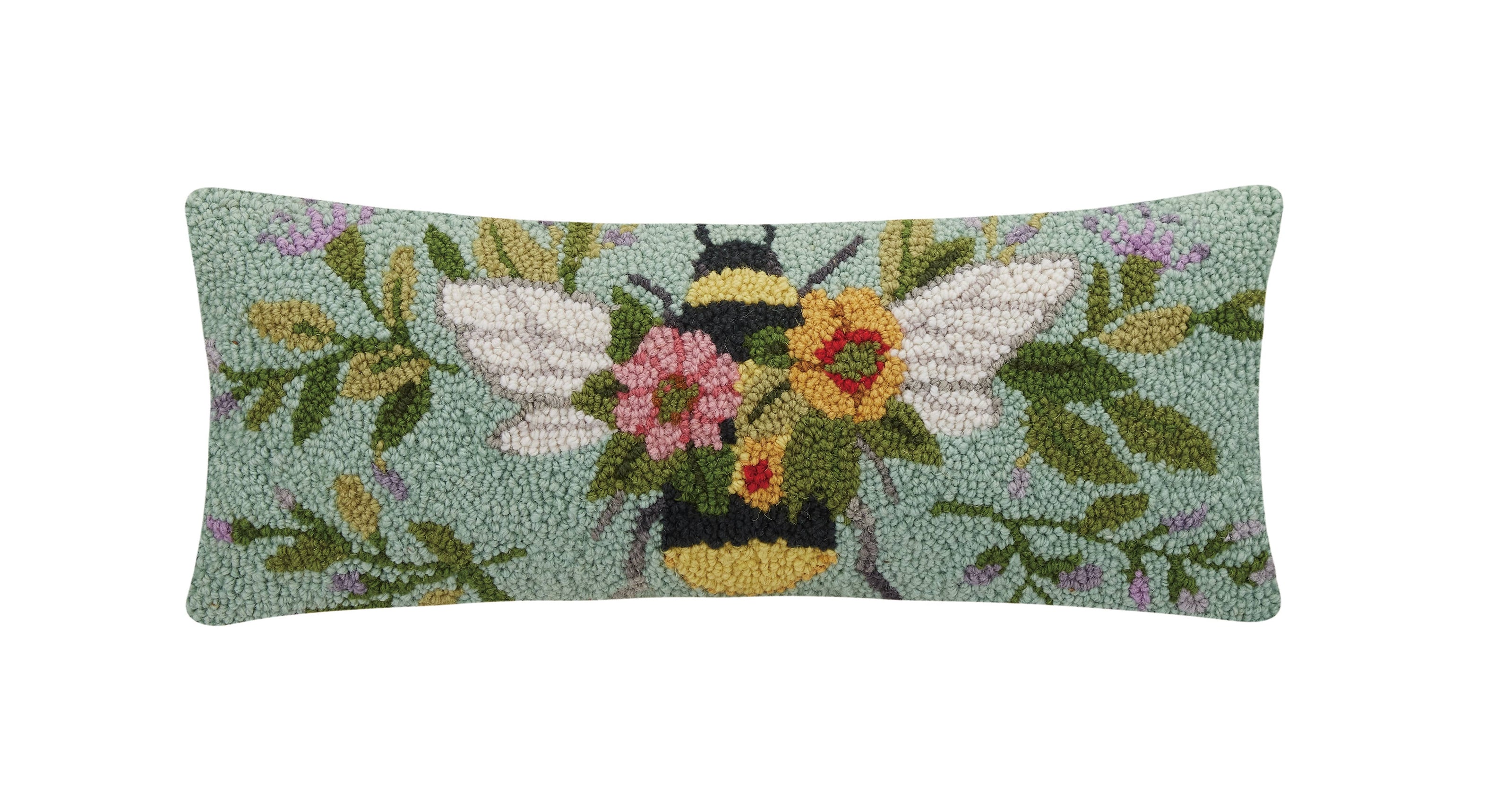 Floral Bee w/Hive Hook Pillow - Susan Winget