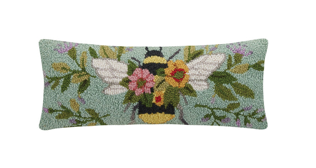 Floral Bee w/Hive Hook Pillow - Susan Winget