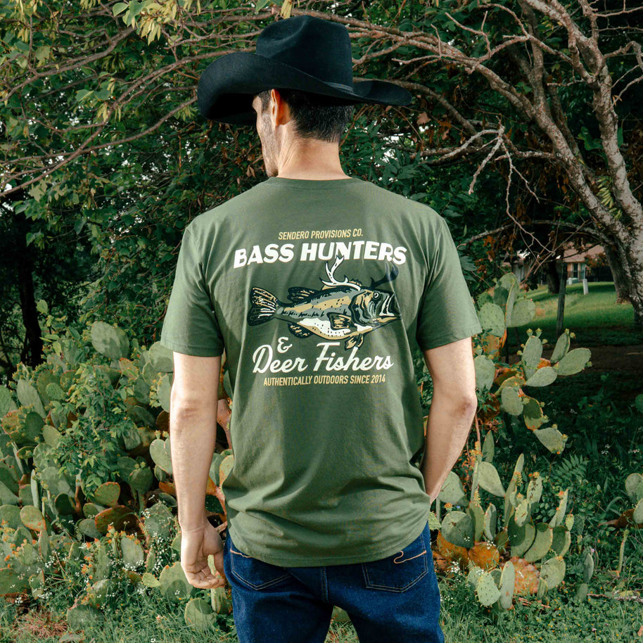 Deer Fishers T-Shirt - Army Green