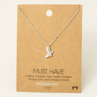 Cowboy Boots Pendant Necklace