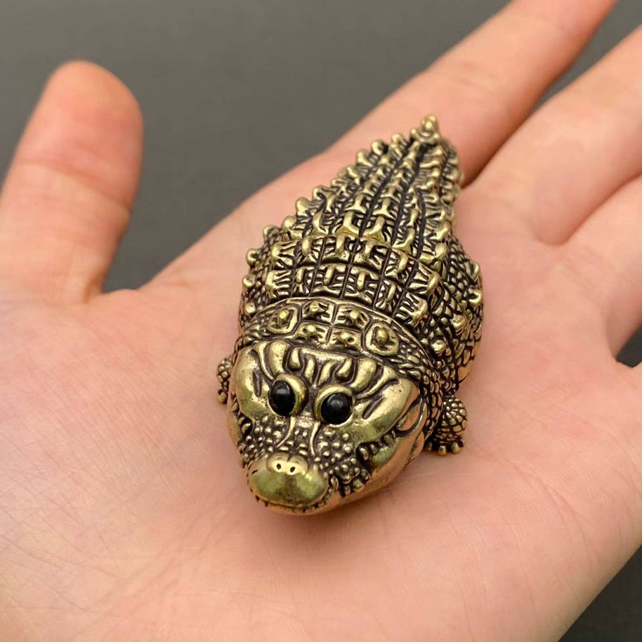 Crocodile Brass Figurine