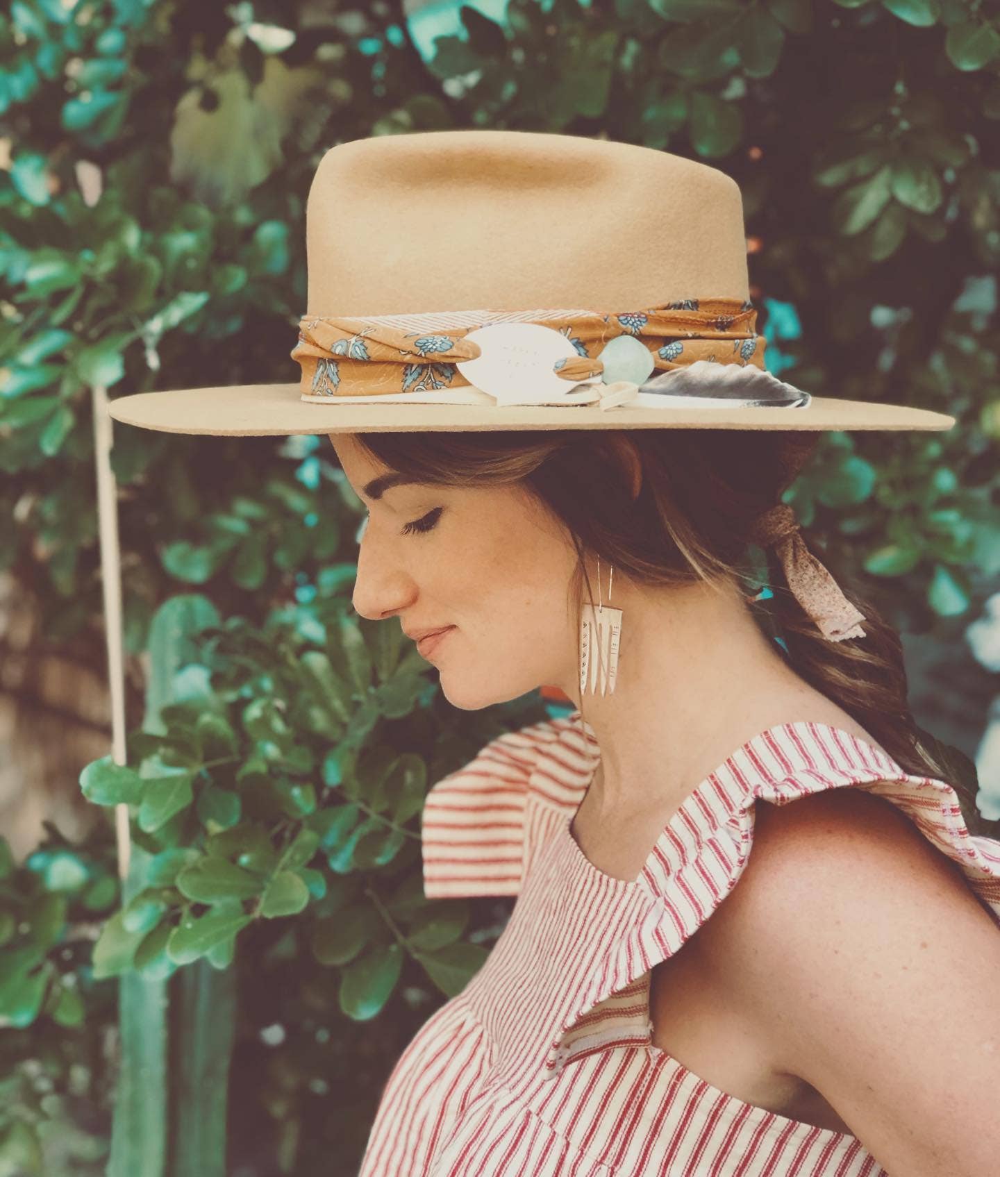 Women's Brass & Silk Hatband