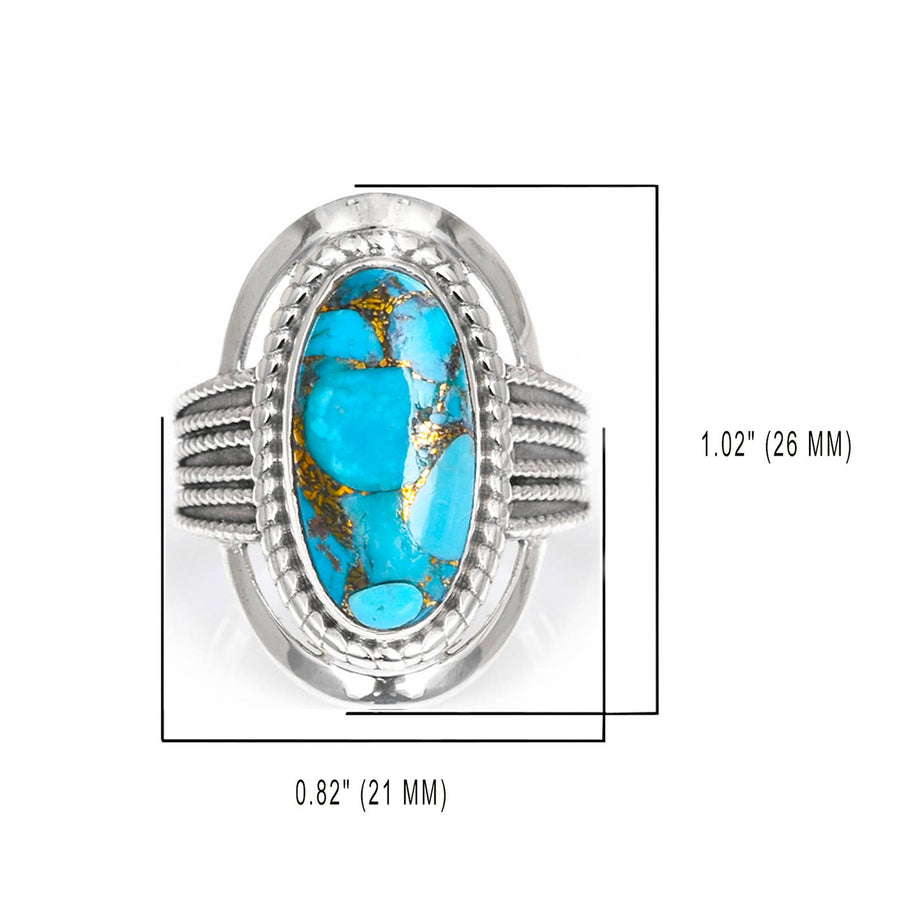 Blue Copper Turquoise Sterling Ring