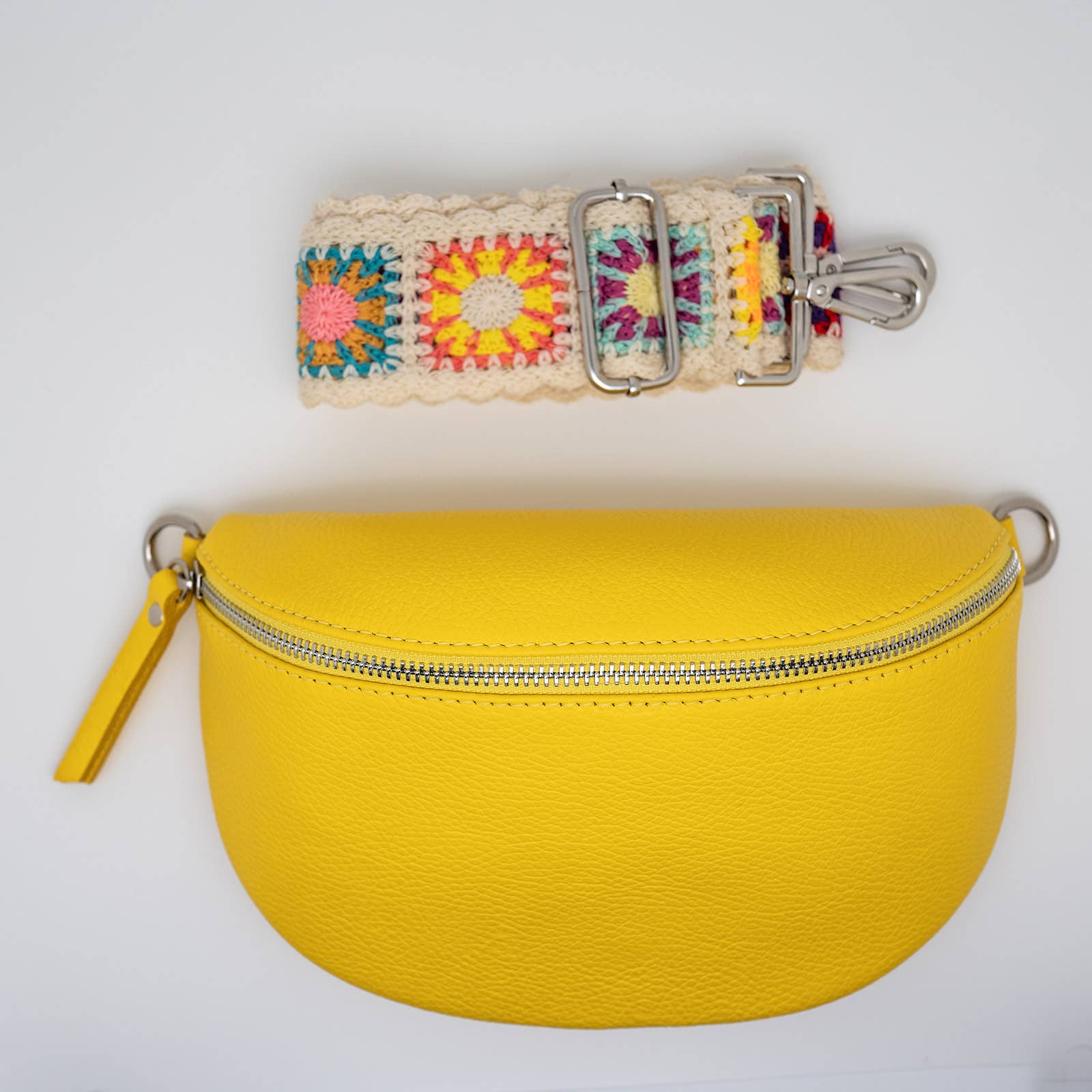 Textured Floral Adjustable Purse Strap