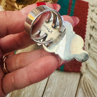 Handcrafted Kingman Turquoise & Sterling Silver Ring Size 7