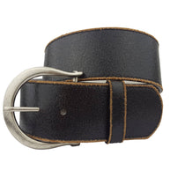 Vintage Leather Belt with Horseshoe  Buckle