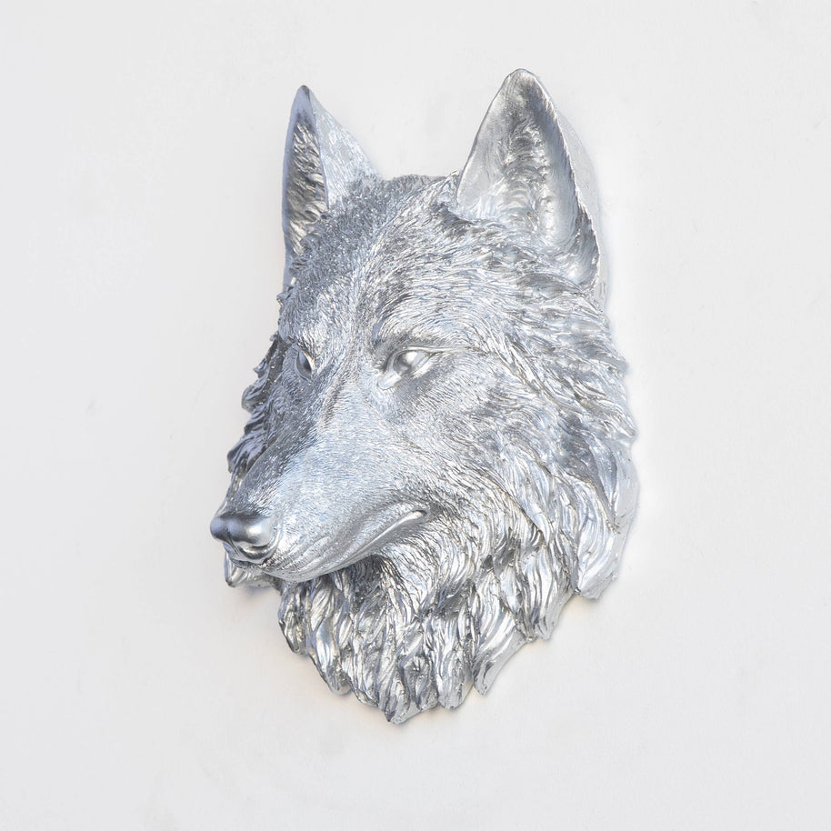 Mini Wolf Head Wall Mount, Bronze