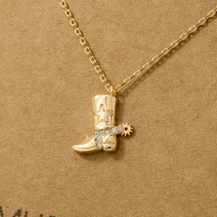 Cowboy Boots Pendant Necklace