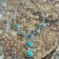 Handmade Royston Ribbon Turquoise & Sterling Silver Necklace