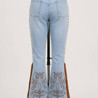 Fringe Embroidered Bootcut Jeans