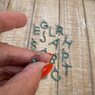 Beautiful Handmade Sterling Silver and Royston Turquoise Letter Pendant