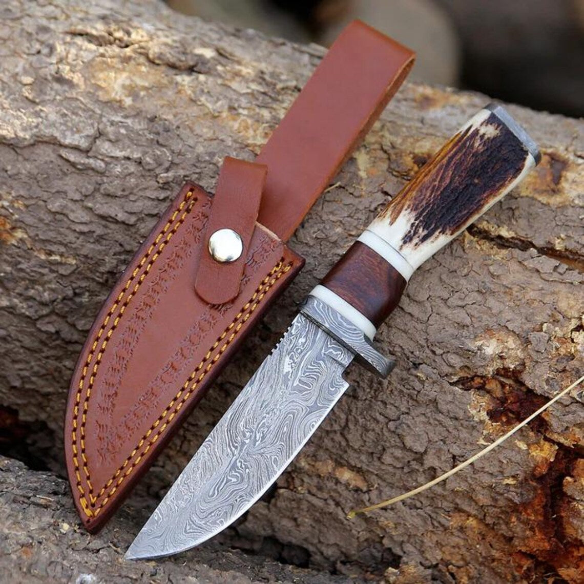 Damascus Steel Hunting Knife – 10
