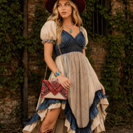 Western Ruffle Dress, Latte