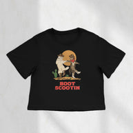 Boot Scootin Kitties Boxy Crop Top
