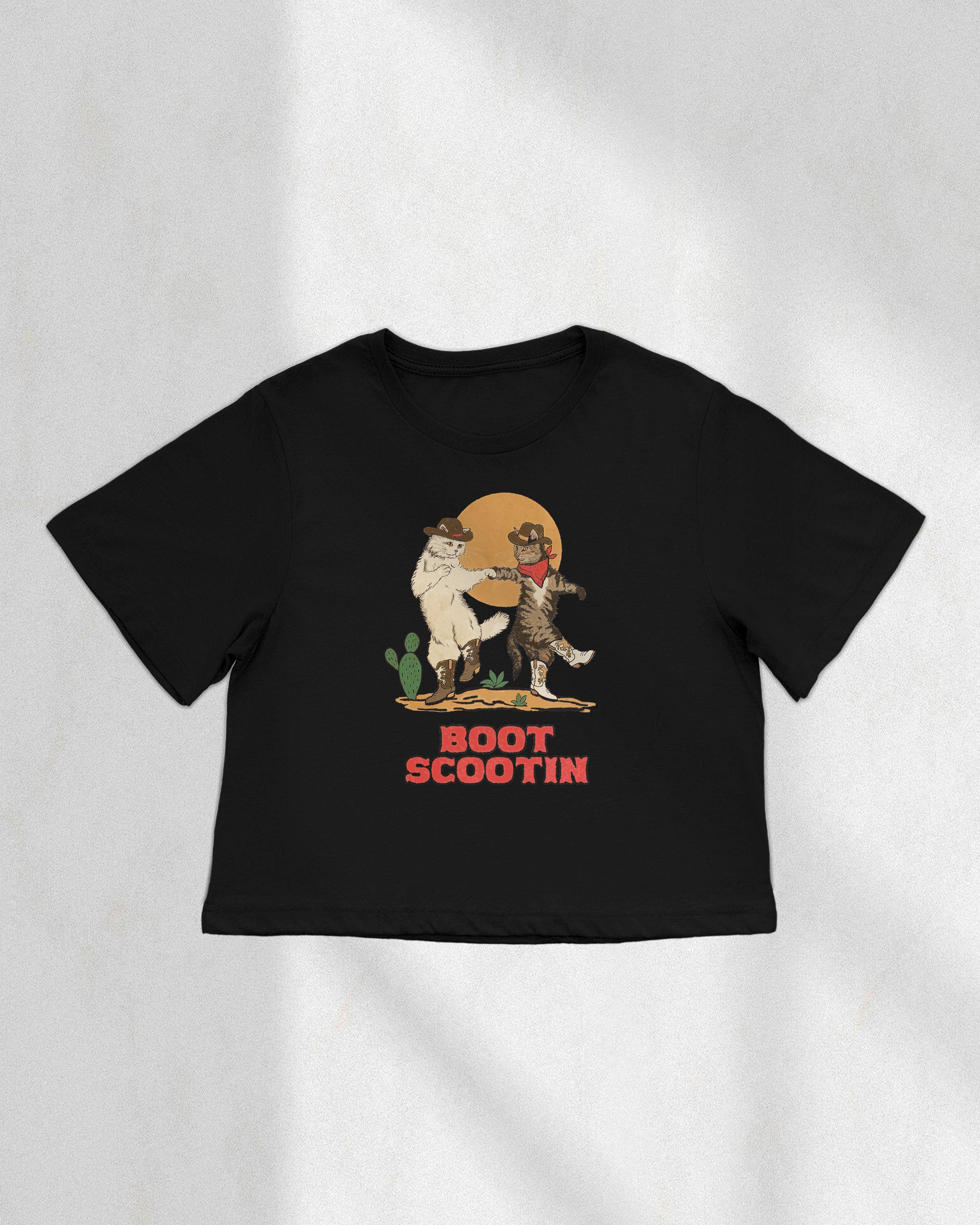 Boot Scootin Kitties Boxy Crop Top