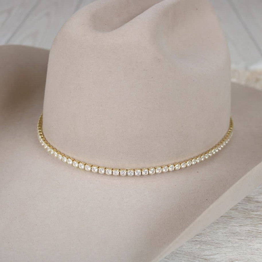 14K Tennis Chain Rhinestone Hat Band – The Dolly