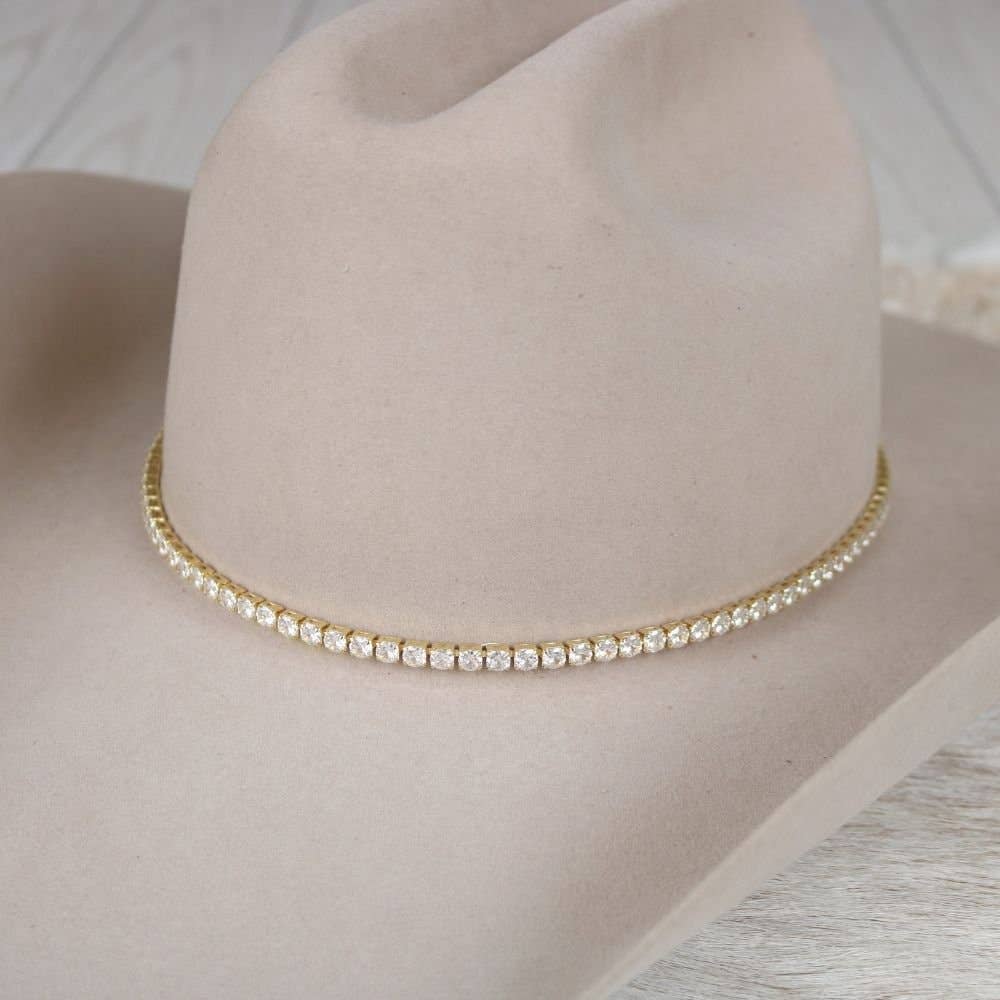 14K Tennis Chain Rhinestone Hat Band – The Dolly