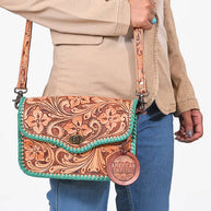 Black & White Tooled Leather Purse