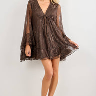 Ruffle Lace Mini Dress