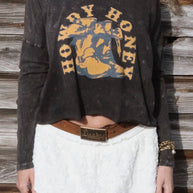 Howdy Honey Long Sleeve Crop Top