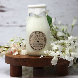 Milk Bottle Candle, Wild Honeysuckle