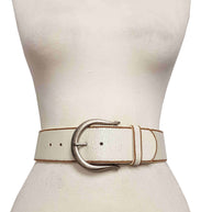 Vintage Leather Belt with Horseshoe  Buckle