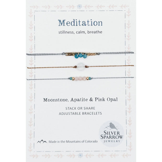 Meditation Stackable Bracelet Trio