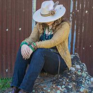 African Turquoise Triple Strand Bracelet 804s